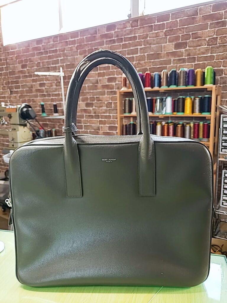 コルサ　サンローラン　クラシックミュージアムブリーフケース　持手交換　カルテ